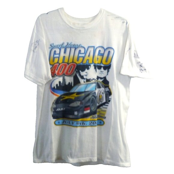 Sweet Home Chicago 400 Joliet 7/9/06 white AUTOGRAPHED T Shirt ANVIL Adult L - Picture 1 of 8